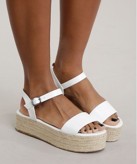 sandalia flatform branca