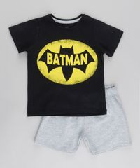 Conjunto-de-Camiseta-Batman-Preta---Bermuda-em-Moletom-Cinza-Mescla-8800181-Cinza_Mescla_1