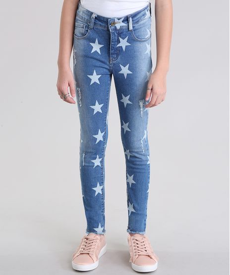 Calca-Jeans-Estampada-de-Estrelas-Azul-Medio-8719400-Azul_Medio_1