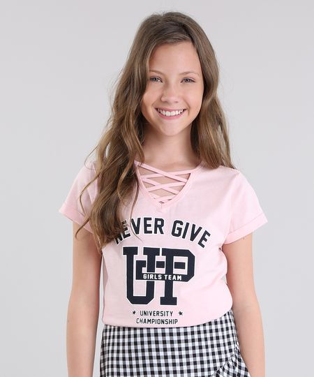 Blusa--Never-Give-Up-Girls-Team--com-Lace-Up-Rosa-Claro-8742176-Rosa_Claro_1 Blusa--Never-Give-Up-Girls-Team--com-Lace-Up-Rosa-Claro-8742176-Rosa_Claro_1