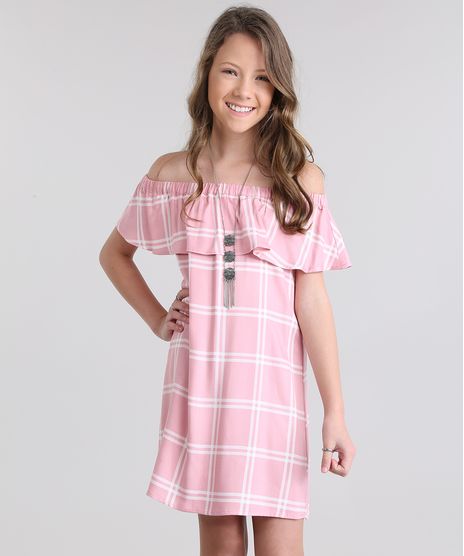 Vestido-Ombro-a-Ombro-Xadrez-Rosa-Claro-8655214-Rosa_Claro_1