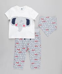 Conjunto-de-Camiseta--Elefante--Off-White---Calca-Estampada-em-Moletom---Babador-Bandana-Estampado-Cinza-Mescla-8676719-Cinza_Mescla_1