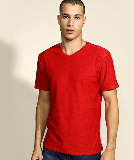 Camiseta-Masculina-Basica-Flame-Manga-Curta-Gola-V-Vermelha-9595137-Vermelho_1
