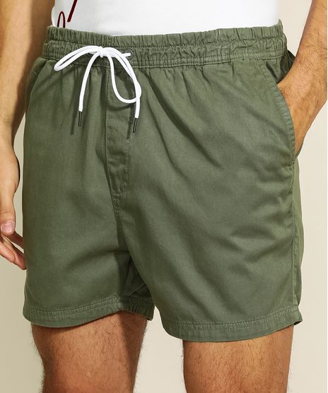 Short-de-Sarja-Masculino-com-Cordao-e-Bolsos-Verde-Militar-9960719-Verde_Militar_1
