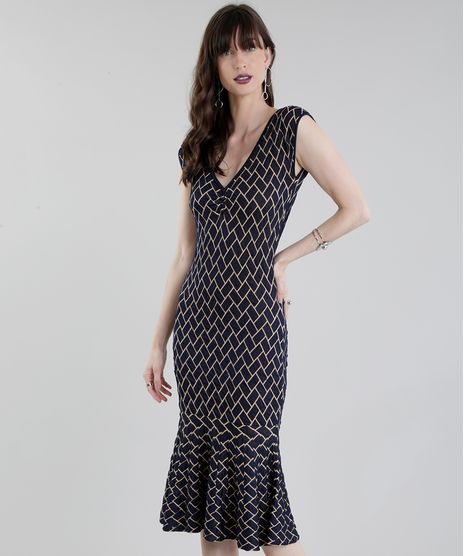Vestido-Midi-GIG-Couture-em-Jacquard-de-Trico-Geometrico-Azul-Marinho-8656183-Azul_Marinho_1