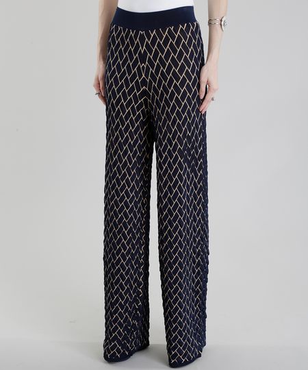 Calca-Pantalona-GIG-Couture-em-Jacquard-de-Trico-Geometrico-Azul-Marinho-8656201-Azul_Marinho_1 Calca-Pantalona-GIG-Couture-em-Jacquard-de-Trico-Geometrico-Azul-Marinho-8656201-Azul_Marinho_1