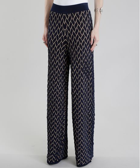 Calca-Pantalona-GIG-Couture-em-Jacquard-de-Trico-Geometrico-Azul-Marinho-8656201-Azul_Marinho_1
