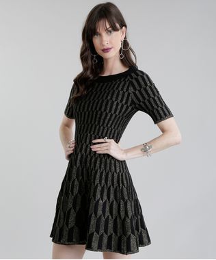 Vestido-GIG-Couture-em-Jacquard-de-Trico-Geometrico-com-Lurex-Preto-8655858-Preto_1