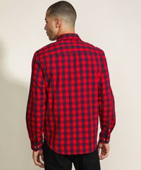 Camisa-Masculina-Tradicional-Estampada-Xadrez-Manga-Longa-Vermelha-9809559-Vermelho_2