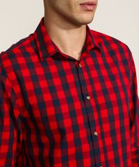 Camisa-Masculina-Tradicional-Estampada-Xadrez-Manga-Longa-Vermelha-9809559-Vermelho_4
