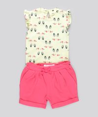Conjunto-de-Body-Estampado-Coelhos-Amarelo---Short-em-Moletom-em-Algodao---Sustentavel-Rosa-8682943-Rosa_1