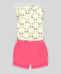 Conjunto-de-Body-Estampado-Coelhos-Amarelo---Short-em-Moletom-em-Algodao---Sustentavel-Rosa-8682943-Rosa_2