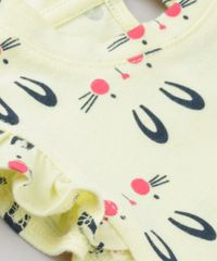 Conjunto-de-Body-Estampado-Coelhos-Amarelo---Short-em-Moletom-em-Algodao---Sustentavel-Rosa-8682943-Rosa_4