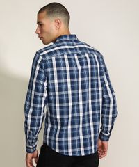 Camisa-Masculina-Tradicional-Estampada-Xadrez-Manga-Longa-Azul-Escuro-9809560-Azul_Escuro_2