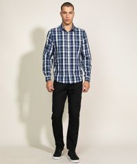 Camisa-Masculina-Tradicional-Estampada-Xadrez-Manga-Longa-Azul-Escuro-9809560-Azul_Escuro_3