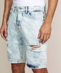 Bermuda-Jeans-Masculina-Slim-Destroyed-com-Bolsos-Azul-Claro-9962907-Azul_Claro_1