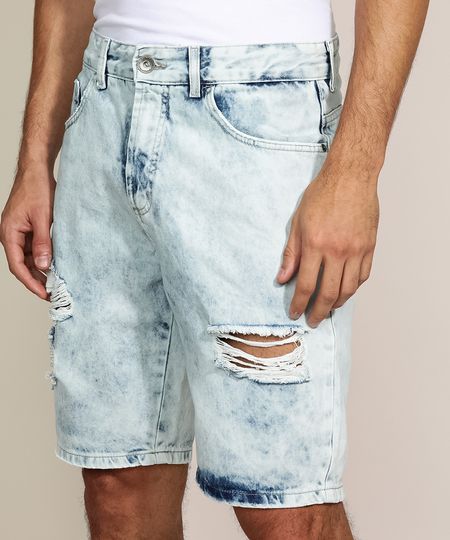 Bermuda-Jeans-Masculina-Slim-Destroyed-com-Bolsos-Azul-Claro-9962907-Azul_Claro_1