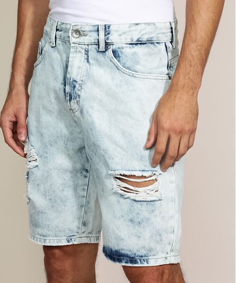 Bermuda-Jeans-Masculina-Slim-Destroyed-com-Bolsos-Azul-Claro-9962907-Azul_Claro_1