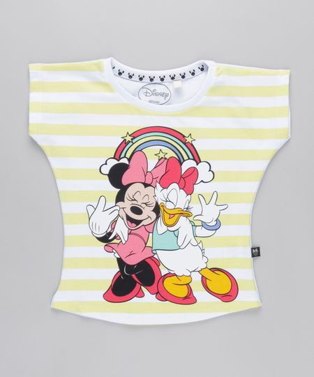 Blusa-Minnie-e-Margarida-com-Estampa-Listrada-em-Algodao--Sustentavel-Branca-8762572-Branco_1