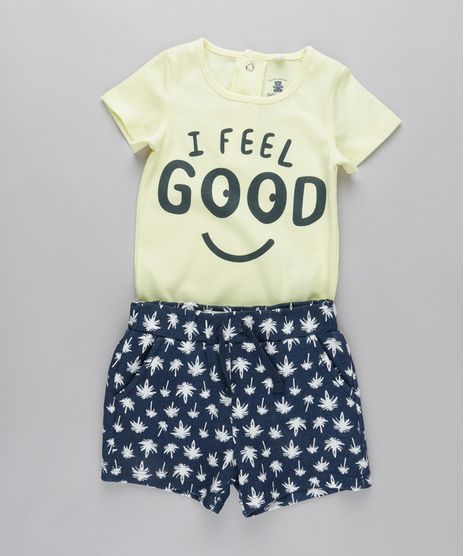 Conjunto-de-Body--I-Feel-Good--Amarelo-Claro---Short-Estampado-de-Coqueiros-em-Moletom-Azul-Marinho-8682957-Azul_Marinho_1