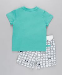 Conjunto-de-Camiseta-Interativa-com-Bordado---Bermuda-Estampada-de-Leao-em-Moletom-Verde-Agua-8670660-Verde_Agua_2