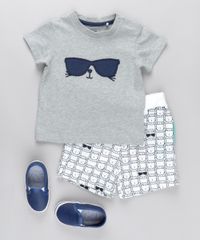 Conjunto-de-Camiseta-Interativa-com-Bordado---Bermuda-Estampada-de-Leao-em-Moletom-Cinza-Mescla-8670660-Cinza_Mescla_3
