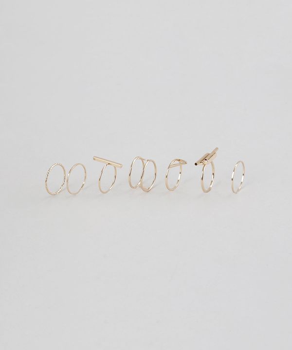 Kit de 7 Anéis Dourado P