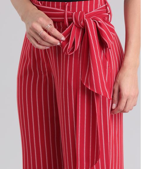 calça vermelha pantalona