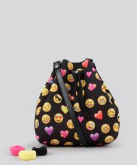 Bolsa-Saco-Estampada-de-Icone---Elasticos-de-Cabelo-Preta-8665784-Preto_1