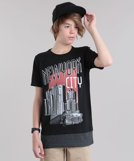 Camiseta-Longa--New-York-City--Preta-8808658-Preto_1 Camiseta-Longa--New-York-City--Preta-8808658-Preto_1