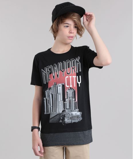 Camiseta-Longa--New-York-City--Preta-8808658-Preto_1