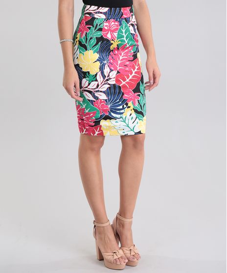 Saia-Lapis-PatBO-em-Jacquard-Estampada-Tropical-Preta-8683302-Preto_1