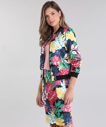 Jaqueta-Bomber-em-Jacquard-Estampada-Tropical-Preta-8683281-Preto_1