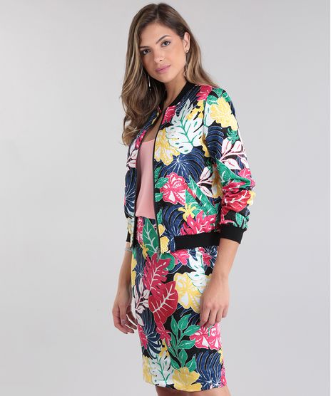 Jaqueta-Bomber-em-Jacquard-Estampada-Tropical-Preta-8683281-Preto_1