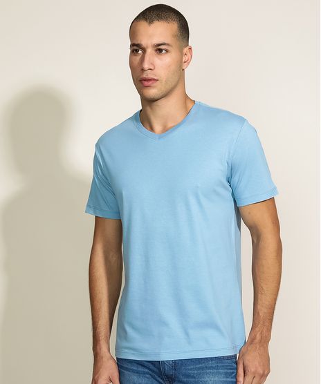 Camiseta-Masculina-Basica-Manga-Curta-Gola-V-Azul-9965027-Azul_1