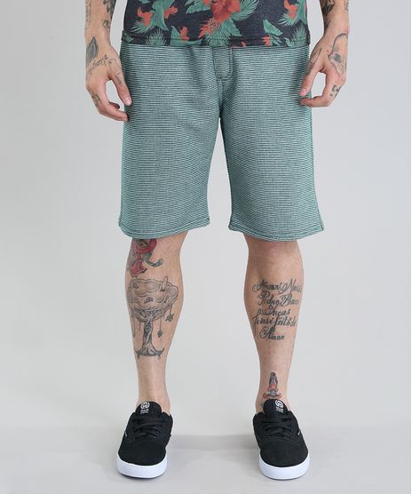 Bermuda-em-Moletom-Listrada-Verde-8766377-Verde_1