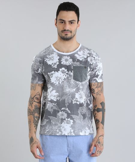 Camiseta-Estampada-Floral-com-Bolso-Cinza-8712560-Cinza_1 Camiseta-Estampada-Floral-com-Bolso-Cinza-8712560-Cinza_1