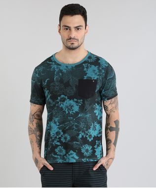 Camiseta-Estampada-Floral-com-Bolso-Verde-8712560-Verde_1