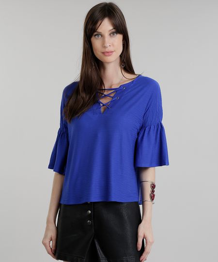 Blusa-Texturizada-com-Lace-Up-Azul-Royal-8831251-Azul_Royal_1 Blusa-Texturizada-com-Lace-Up-Azul-Royal-8831251-Azul_Royal_1