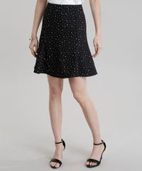 Saia-Evase-Estampada-de-Poa-Preta-8726115-Preto_1