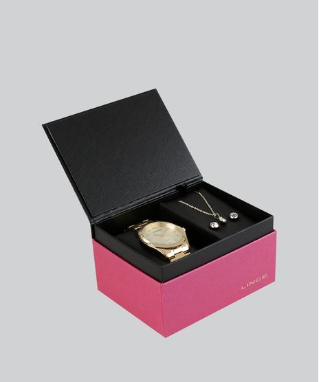 Kit-de-Relogio-Analogico-Lince-Feminino---Colar---Brinco---LRG4342L-K977C2KX-Dourado-8609187-Dourado_1