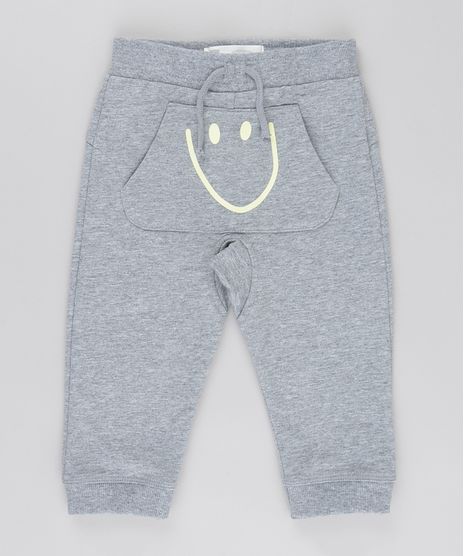 Calca-Smile-em-Moletom-de-Algodao---Sustentavel-Cinza-Mescla-8674286-Cinza_Mescla_1