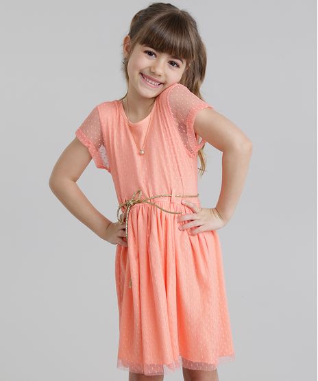 Vestido-em-Tule-com-Cinto-Metalizado-Coral-8790594-Coral_1