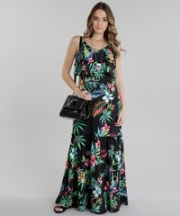 Vestido-Longo-estampado-Floral-com-Babado-Preto-8717668-Preto_3