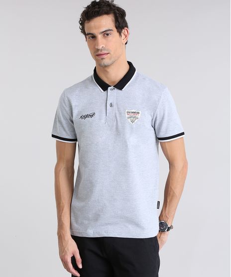 Polo-Guinness-em-Piquet-com-Bordado-Cinza-Mescla-8781830-Cinza_Mescla_1