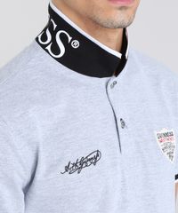 Polo-Guinness-em-Piquet-com-Bordado-Cinza-Mescla-8781830-Cinza_Mescla_4