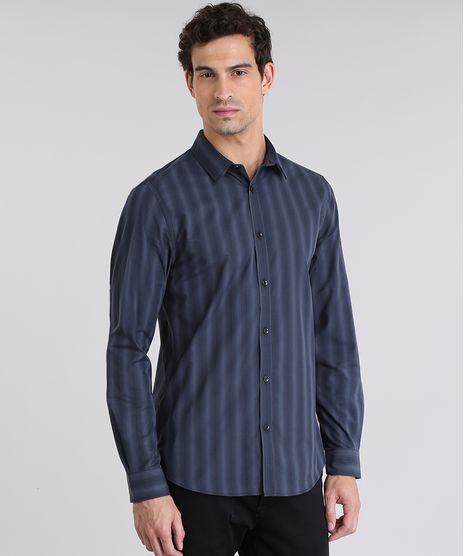 Camisa-Slim-Listrada-Chumbo-8635658-Chumbo_1