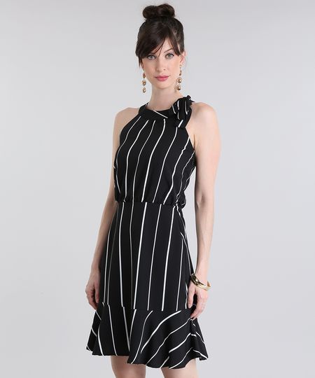 Vestido-Gola-Laco-Listrado-Preto-8732763-Preto_1 Vestido-Gola-Laco-Listrado-Preto-8732763-Preto_1