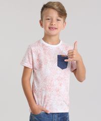 Camiseta-Estampada-de-Folhagens-com-Bolso-Coral-8799255-Coral_1