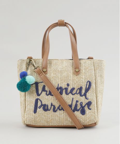 Bolsa-Shopper--Tropical-Paradise--Bege-Escuro-8370236-Bege_Escuro_1